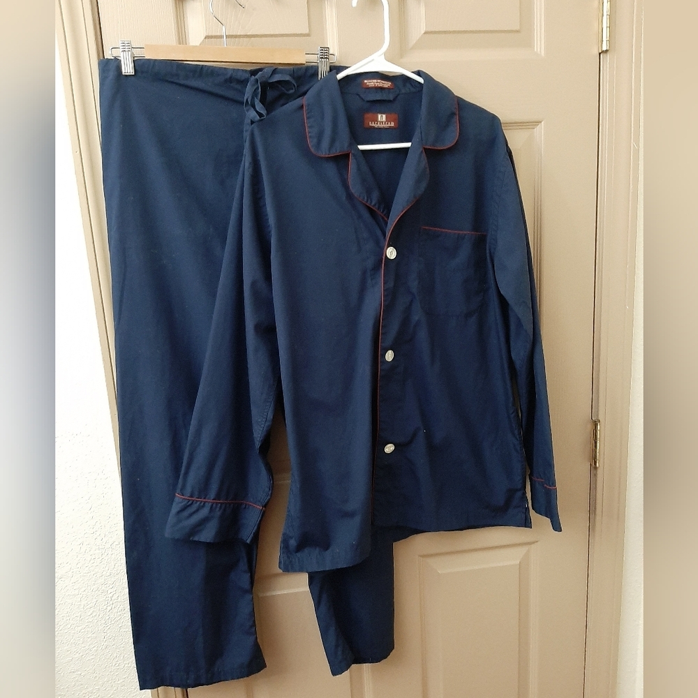 Vintage Nordstrom Navy Blue Pajama Set Classic Comfortable Sleepwear. M Tall.